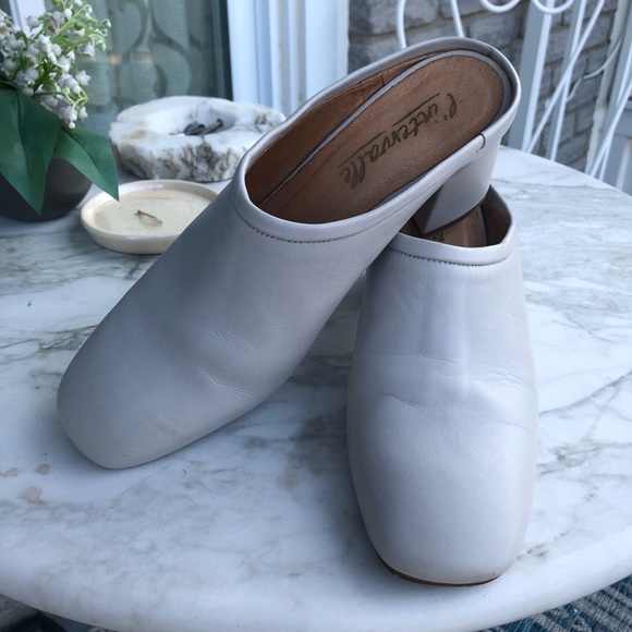 Classic grey leather Mules - Picture 2 of 9